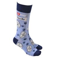 Dog Society Poodle Blue Novelty Socks Men Women One Size Fits All