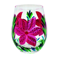 Lynsey Johnstone Hand Painted Stemless Glass Lillies