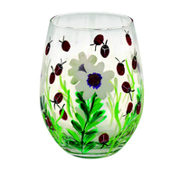 Lynsey Johnstone Hand Painted Stemless Glass Ladybirds