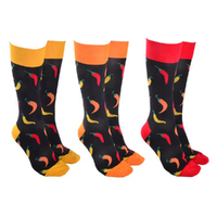 Sock Society Novelty Socks Hot Chilli (3 Pairs Assorted) Unisex One Size 53960
