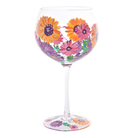 Lynsey Johnstone Hand Painted Gin Glass Sunflowers