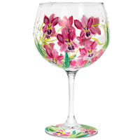 Lynsey Johnstone Hand Painted Gin Glass Orchids