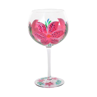 Lynsey Johnstone Hand Painted Gin Glass Lily, Gibson Gifts 54891