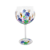 Lynsey Johnstone Hand Painted Gin Glass Bees with Flower, Gibson Gifts 54894