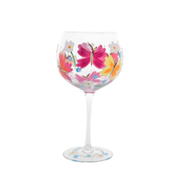 Lynsey Johnstone Hand Painted Gin Glass Butterflies, Gibson Gifts 54895