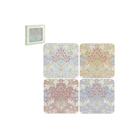 Gibson Gifts William Morris Coasters Hyacinth Set of 4 Fine China, 56072