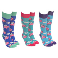 Sock Society Novelty Socks Unisex One Size Pigs Might Fly (1 Pair) 86459