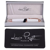Louis Paget White & Rose Ball Pen in Gift Box 87659 - Takes Parker Refill