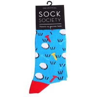 Sock Society Blue Golf Novelty Socks Men Women One Size Fits All