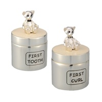 Whitehill Baby Accessories Silver Bear 1st Tooth & Curl Box (Set of 2) WP3829