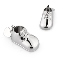 Whitehill Birth Record Keepsake 9cm Shoe Silver Plated, WP3974