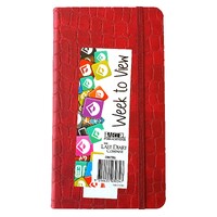 2025 Diary Croc B6 Week to View Casebound Burgundy Last Diary Company CB67BU