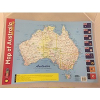 The Smart Charts- Educational POSTER - Australia Map and Facts Double Sided