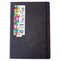2026 Diary Croc A4 Day to Page Casebound Black Last Diary Company CA41BK