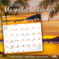 2024 Calendar Sunrises & Sunsets Magnetic Square Wall by Bartel MC403