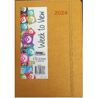 2024 Diary Becall A5 Week to View Casebound Tan Last Diary Company BA57TA