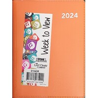 2024 Diary Pocket 70x104mm Week to View Orange Last Diary Company D104OR