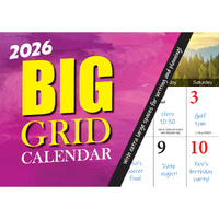 2026 Calendar Big Print Big Grid Horizontal Wall, Bartel BP602