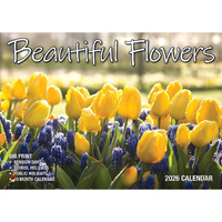 2026 Calendar Big Print Beautiful Flowers Horizontal Wall, Bartel BP603