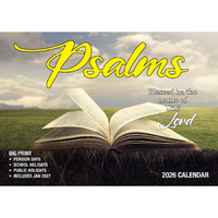 2026 Calendar Big Print Psalms Horizontal Wall, Bartel BP607