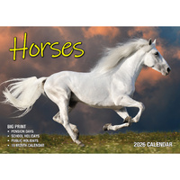 2026 Calendar Big Print Horses Horizontal Wall, Bartel BP614