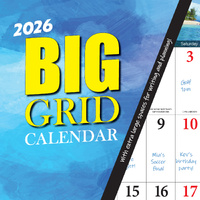 2026 Calendar Ruby Big Grid Square Wall, Bartel RB611