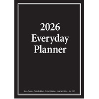 2026 Planner Everyday A4 Month to View Black, Bartel BG603