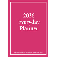 2026 Planner Everyday A4 Month to View Pink, Bartel BG603