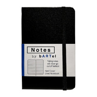 Bartel Notebook Notes by Bartel 9x14cm Hardcover Lined Black NNBR1409BK