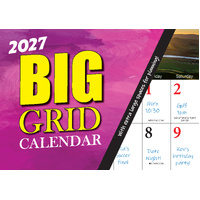 2027 Calendar Bartel Big Print Big Grid Horizontal Wall, BP702