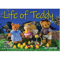 2027 Calendar Bartel Big Print Life of Teddy Horizontal Wall, BP711