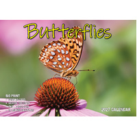 2027 Calendar Bartel Big Print Butterflies Horizontal Wall, BP716