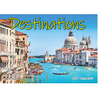 2027 Calendar Bartel Big Print Destinations Horizontal Wall, BP717