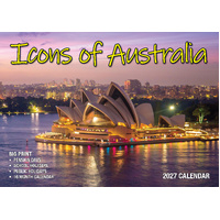 2027 Calendar Bartel Big Print Icons of Australia Horizontal Wall, BP719
