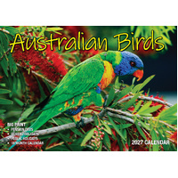 2027 Calendar Bartel Big Print Australian Birds Horizontal Wall, BP722