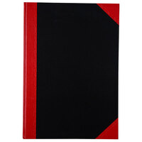 Cumberland A4 100 Leaf Ruled Red & Black Notebook Hard Cover (Embossed stitching detail)  FCA4100