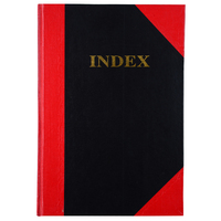 Acco A5 100 Leaf Index Book A-Z Ruled Red & Black Hard Cover