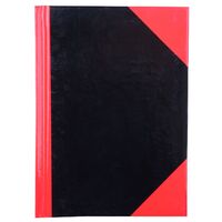 Cumberland A6 Notebook 110 x 150 mm 100 Leaf Ruled Red & Black Hard Cover (Gloss) 43102
