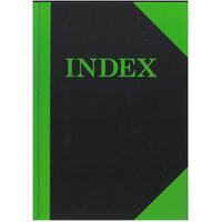 Cumberland A4 Index Book A-Z Ruled Green & Black Hard Cover 3011