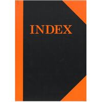 Cumberland A4 Index Book A-Z Ruled Orange & Black Hard Cover 3011