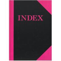 Cumberland A4 Index Book A-Z Ruled Pink & Black Hard Cover 3011