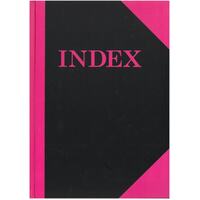 Cumberland A4 Index Book A-Z Ruled Pink & Black Hard Cover