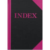 Cumberland A5 Index Book A-Z Ruled Pink & Black Hard Cover