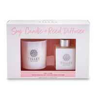 Tilley 160g Candle & 75ml Reed Diffuser Gift Pack - Pink Lychee FG0831