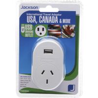 Jackson International Travel Adaptor For USA, Canada & More