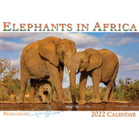 2022 Calendar Elephants In Africa Horizontal Wall by David Messent
