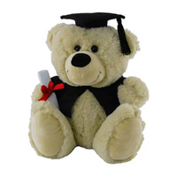 Elka Plush 23cm Graduation Bear Jelly Beige, 76201-23GBGE