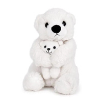 Elka Plush 24cm Polar Bear with Baby, 213
