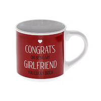 Novelty Mug Congrats On Being My Girlfriend, Funny Valentines Gift, TSK Giftware MUG399