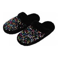 Slumbies Winter Slippers Women's Small - Sequin Glam Slide Black, Sunbird SLUWGS01